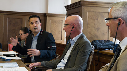 The delegates meet with City Officials in Gundelfingen