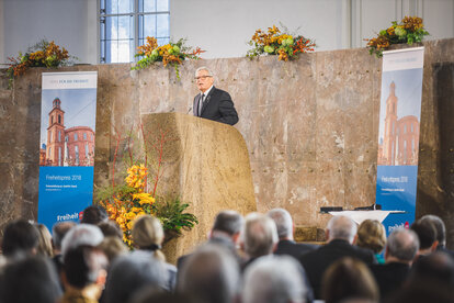 Der Bundespräsident a. D. während seiner Rede