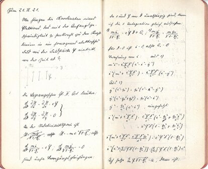 Clara von Simsons Vorlesungsmitschrift bei Max von Laue, 21. Juni 1921