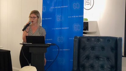 Eve Svenja Callies discuss the challenges of a democratic system