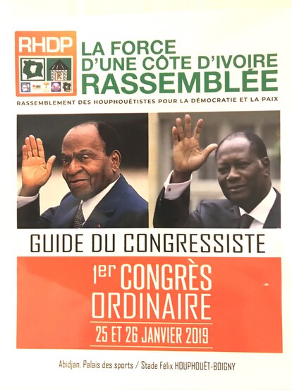 Die neue Partei unter Allassane Ouattara (rechts) sieht sich als Erbe des Landesvaters „Houphouët - Boigny“ (links).