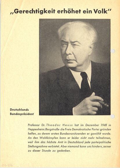 Flugblatt des FDP-Kreisverbands Bergstraße zur Landtagswahl 1950 in Hessen