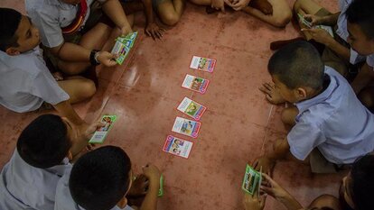 Rights Card game with Primary School Student