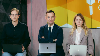 Bohdan Karkachev, Aleksey Matsuka und Lubov Rakovitsa, Kyiv, 2021