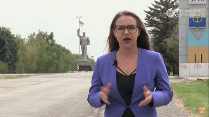 Yuliia Didenko, an der Verbindungsstraße Donezk-Mariupol, Donbas-News 