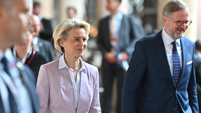 Ursula von der Leyen and Petr Fiala at Czech Council Presidency Opening