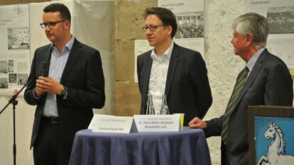 v.l.n.r.: Christian Grascha MdL, Stefan Birkner MdL und Hans-Dieter Heumann