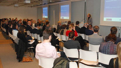 Das Publikum beim Lunchtalk im DRIVE Volkswagen Forum in Berlin. 