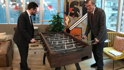 Kicken im Co-Working Space