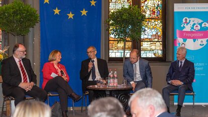 Podiumsdiskussion mit Jürgen Dupper, Sabine Leutheusser-Schnarrenberger, Dr. Stefan Rammer, Dr. Tomáš Jelínek, Dr. Michael Jansen