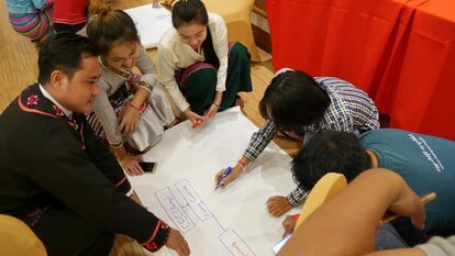 Workshop mit den jungen myanmarischen Politikern. 