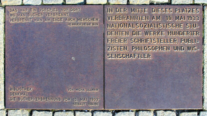 Gedenktafel, Bebelplatz, Bücherverbrennung