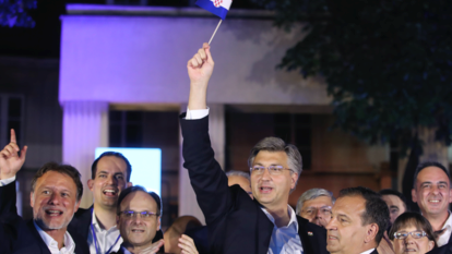 Prime Minister Plenković celebrates a surprise victory