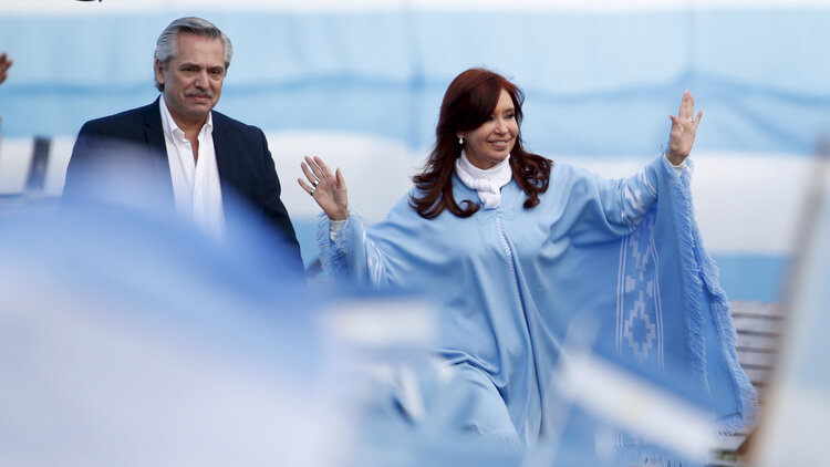 Präsidentschaftskandidat Alberto Fernández mit seiner Vize-Präsidentschaftskandidatin Cristina Kirchner