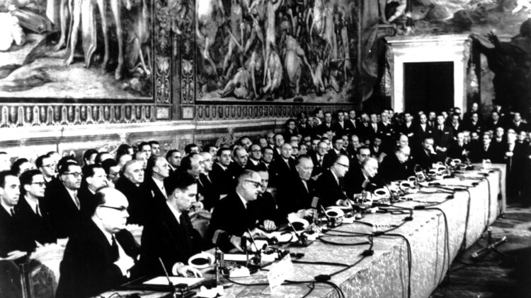 Europäische Einigung: Unterzeichnung der römischen Verträge vom 25. März 1957