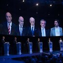 Die Präsidentschaftskandidaten bei der TV-Debatte in Santa Fe.