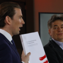 Foto: Kurz und Kogler bei der Präsentation des Koalitionsvertrages