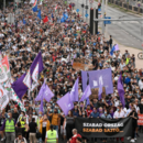 Demonstrationen für Pressefreiheit in Budapest