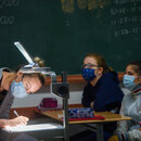 Unterricht in Schleswig-Holstein - immer noch mit Overhead-Projektor.