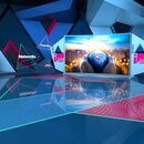 Fernseh-Studios werden über Green-Screen miteinander verbunden