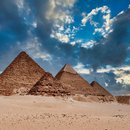 Landscape photo of the Pyramids of Giza