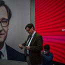 Salvador Illa in der Parteizentrale der katalanischen Sozialisten