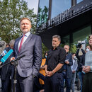 Christian Lindner, Robert Habeck und Annalena Baerbock bei einem Pressestatement