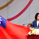 Taiwans Präsidentin Tsai Ing-wen hält eine Rede während der Feierlichkeiten zum Nationalfeiertag.