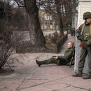 Ukrainische Soldaten am 24. Februar 2022 in der Hauptstadt Kiew