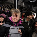 Zivilisten auf der Flucht aus Irpin