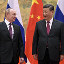 Der chinesische Präsident Xi Jinping und der russische Präsident Wladimir Putin bei ihrem Treffen in Peking im Februar 2022. 