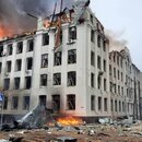 Beschädigtes Haus in Kharkiv in der Ukraineam 2. März 2022 