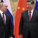 Chinese President Xi Jinping and Russian President Vladimir Putin during their meeting in Beijing in February 2022. 