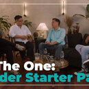 Four people hanging out for a vodcast