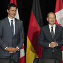 Justin Trudeau und Olaf Scholz in Montréal.