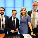 Leader of the Sweden Democrats Party Jimmie Akesson, leader of the Moderate Party Ulf Kristersson, leader of the Christian Democrats Ebba Busch, and leader of the Liberal Party Johan Pehrson 