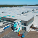 Die Tesla Gigafactory Berlin Brandenburg (Luftaufnahme mit einer Drohne).