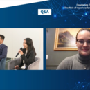 The speakers and the host at the cyberwarfare panel