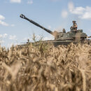 A Ukrainian soldier of the 72nd Brigade sits on a tank in the direction of Vuhledar village in Donetsk Oblast, Ukraine