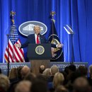  US-Präsident Donald Trump hält eine Rede während einer Veranstaltung in der Großen Halle des Justizministeriums, 