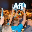 Delegierte stimmen beim Landesparteitag der AfD Sachsen-Anhalt 