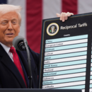 Präsident Donald Trump spricht während einer Veranstaltung zur Ankündigung neuer Zölle im Rosengarten des Weißen Hauses,