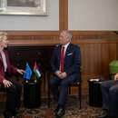 His Majesty King Abdullah, accompanied by HRH Crown Prince Hussein, holds separate meetings with European Commission President Ursula von der Leyen