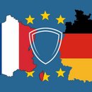 Deutschland und Frankreich mit EU-Sternen im Hintergurnd