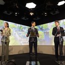 THE HAGUE – Party leaders Rob Jetten (D66), Henri Bontenbal (CDA), and Dilan Yesilgoz (VVD) presenting their coalition agreement at Nieuwspoort.