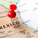 Mexico pointed out in a world map