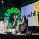 Nicole Büttner diskutiert mit Pascal Kaufmann und Céline Nauer