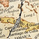 Mapa de Cuba atravezada por la palabra cambio