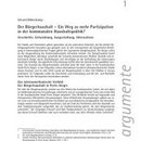 Der Bürgerhaushalt – Ein Weg zu mehr Partizipation in der kommunalen Haushaltspolitik?