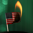 USA, brennende Flagge, Charlottesville